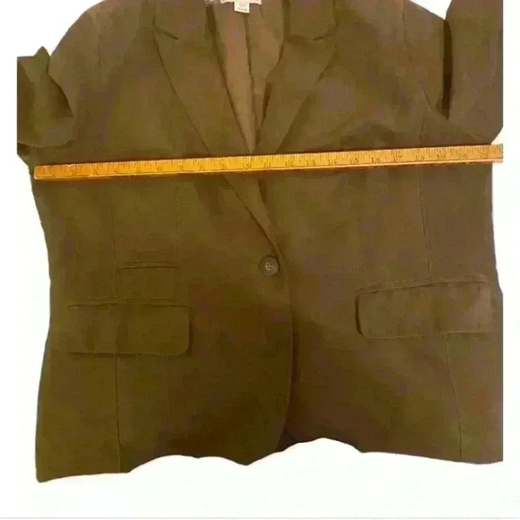 Coldwater Creek Wm’s  Brown Faux Suede Blazer Jacket M Button Casual Long Sleeve - Picture 5 of 7
